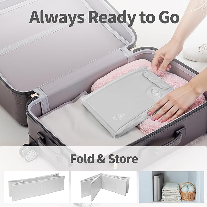 Bella’s Friends Baby Collapsible Bathtub, Travel Bath Tub for Baby, Foldable and Portable, Easy Storage, Reinforced Structure, Lightweight, Travel Essentials for 6M-3Y Infant Toddler, Gray