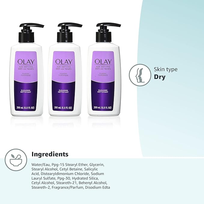 Face Wash by Olay Age Defying Classic Facial Cleanser 6.8 Fl Oz (Pack of 3)