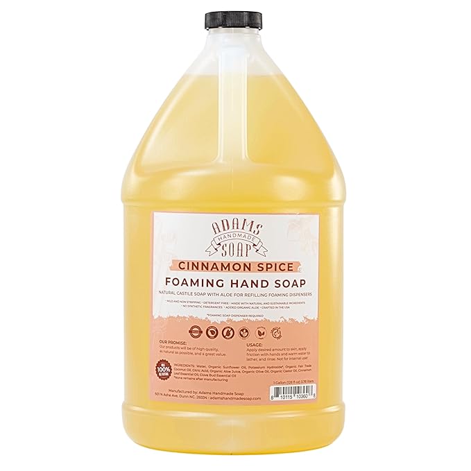 Adams Handmade Soap Liquid Foaming Soap 1 Gal - Cinnamon Spice