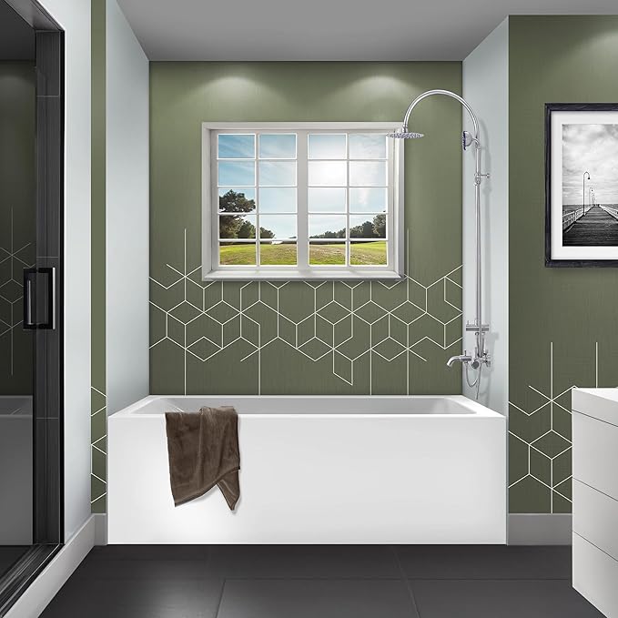 Fine Fixtures Acrylic, Fiberglass Alcove Soaking Bathtub with Integral Apron Front - Drain Included (60" x 36", Right Hand, White)
