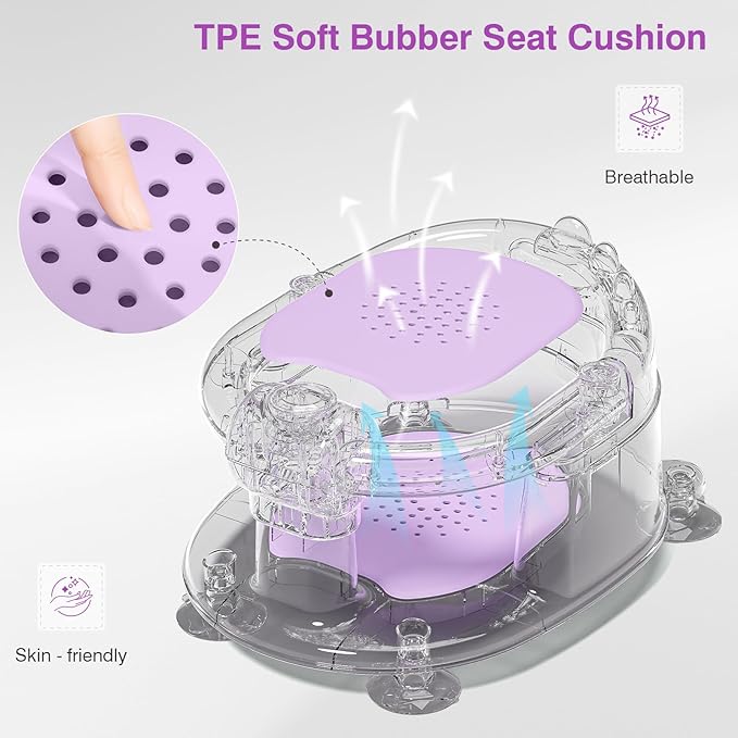 Baby Bath Seat for Babies 5 Months & Up - Non-Slip Bath Seat for Sitting Up, Soft Cushion & Compact Design, Toddler Bathtub Seat