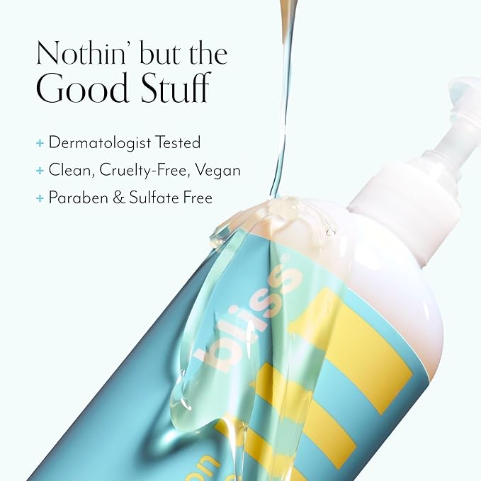 Bliss Soapy Suds Body Wash - Lemon and Sage - 17 Fl Oz - Gentle and Hydrating for Supremely Soft Skin - Paraben Free - Vegan & Cruelty Free