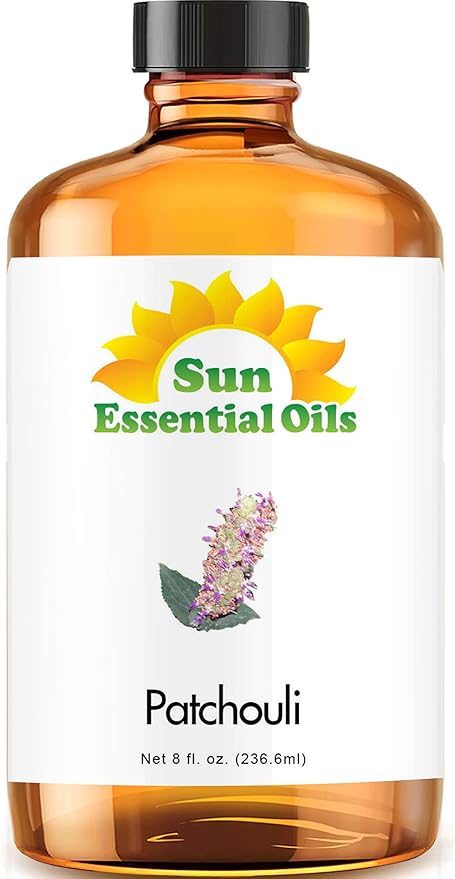 Sun Essential Oils 8oz - Patchouli Essential Oil - 8 Fluid Ounces - Patchouli Oil - Aromatherapy Oils - Patchouli Essential Oil for Candle Making - Patchouli Essential Oil for Diffuser