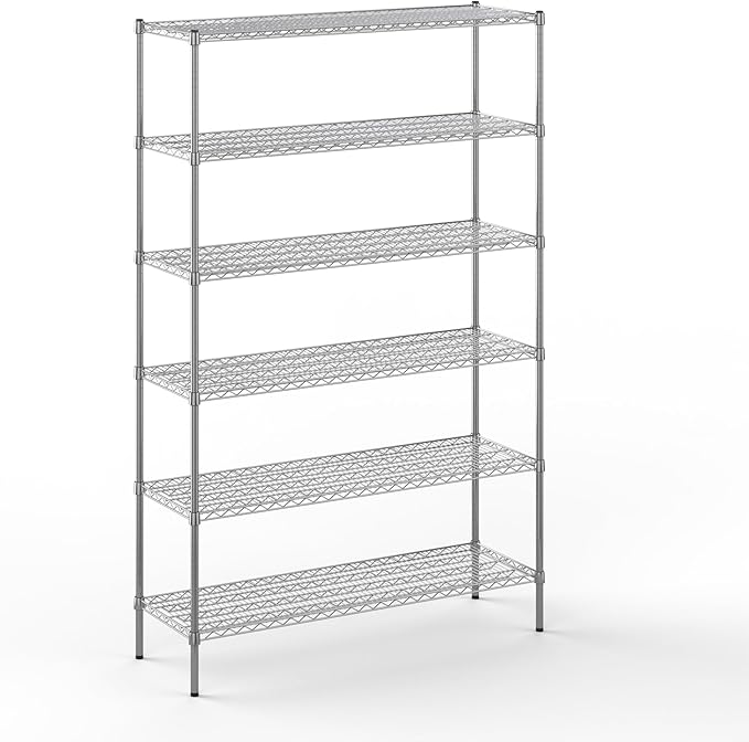 18" Deep x 54" Wide x 86" Height Wire Shelving Kit | 6-Tier | NSF Commercial Storage Rack Unit
