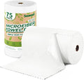 Microfiber Cleaning Cloths Roll, 75 Pack Tear Away Microfiber Towels Roll, 12" x 12" Lint Free Rags, Reusable Cleaning Cloths, Washable, Scratch Free,Ultra Absorbent Dish Rags(White)