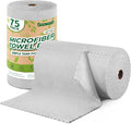 Microfiber Cleaning Cloths Roll, 75 Pack Tear Away Microfiber Towels Roll, 12" x 12" Lint Free Rags, Reusable Cleaning Cloths, Washable, Scratch Free,Ultra Absorbent Dish Rags(Grey)