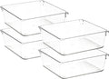 4 Pack Drawer Organizer - 6" X 6" Clear Acrylic Storage Bins with Non-Slip Pads, Versatile Desk Tray for Makeup, Jewelry, Kitchen, Bathroom, and Office Organization