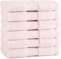 Aston & Arden Egyptian Wash Cloths - Pack of 6 - Oversized Ultra Soft Thick & Absorbent, 100% Ringspun Egyptian Cotton Bathroom Towel for Spa, Hotel, 600 GSM, 13 x 13 in, Pink