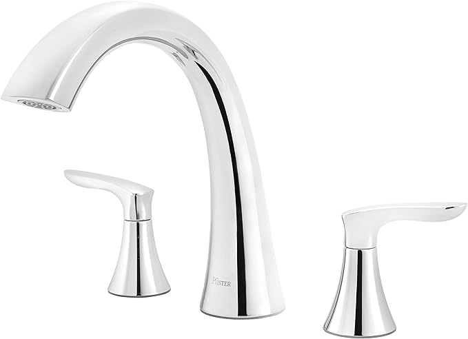 Pfister Weller Roman Tub Trim, Valve Not Included, 2-Handle, 3-Hole Install, Polished Chrome Finish, RT65WRC
