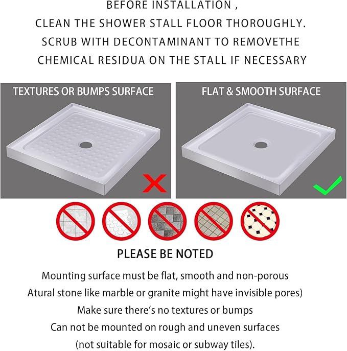 Yimobra Shower Stall Mat Non Slip, 21x21 Inch, Soft Square Bath Mat for Shower with Suction Cups and Drain Holes, Stall Floor Mats for Bathroom, Machine Washable, Bathroom Accessories, Clear Green