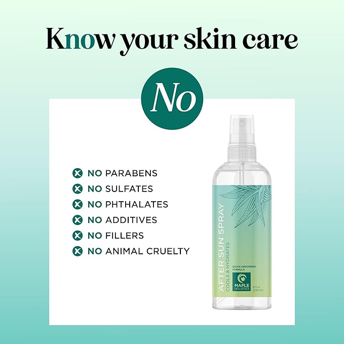 Soothing Aloe After Sun Spray - Rehydrating Aloe Spray for Sunburn Relief for Cooling After Sun Care with Vitamin E Hyaluronic Acid & Cucumber Extract - Vegan Cruelty Free & Dermatologist Tested