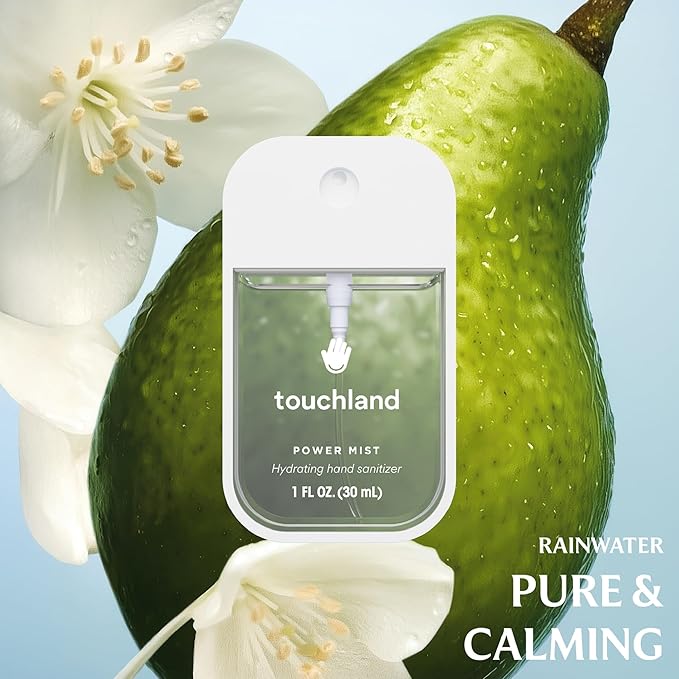 Touchland Hydrating Hand Sanitizer Spray, BLOSSOM Trio Set (Lavender, Vanilla, Rainwater), 1 FL. OZ. Travel Size Power Mist Sprays (Set of 3)
