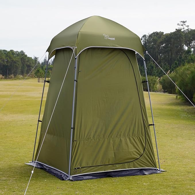 Vidalido Outdoor Camping Shower Tent Easy Setup Privacy Tent Changing Room Portable Camp Shower Tents for Camping with Floor, Waterproof Privacy Shelters Camping Toilet Tent