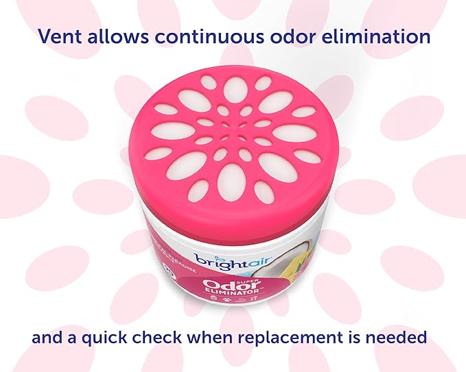 Bright Air 14 oz. Super Odor Eliminator, For Medium-Size Spaces, Tropical Paradise & Pineapple Scent, Case of 6, Air Freshener, Natural Essential Oils, Lasts Up to 90 Days Each