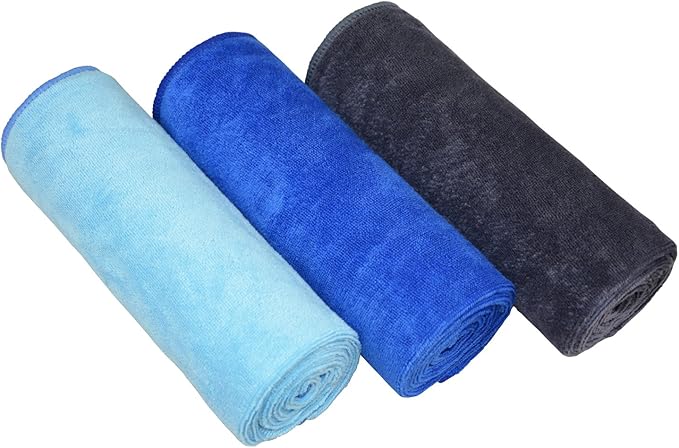 Gym Towels for Men & Women Microfiber Sports Towel Set Fast Drying & Absorbent Workout Sweat Towels for Fitness,Yoga, Golf,Camping 3-Pack Gift Present