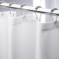 AmazerBath Short Shower Curtain 72x65 Inches, White Shower Curtain Waffle Textured, Heavy Duty 240GSM, Fabric Shower Curtain, Hotel Quality Bathroom Shower Curtains, Thick and Heavy