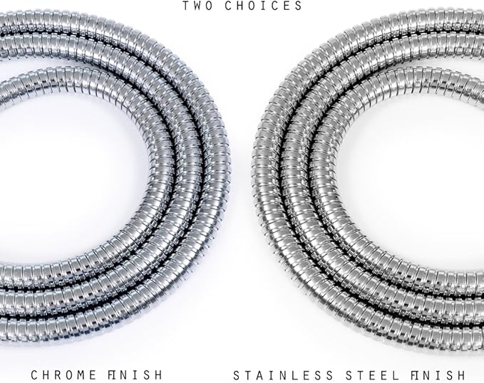 72-inch Shower Hose Replacement, 304 Stainless Steel Extra Long Hand Held Shower Hose With Brass Fitting (72-inch, Stainless Steel)