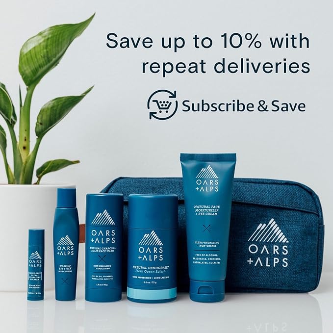 Oars + Alps Eucalyptus Superfoliant Exfoliating Bar Soap for Men, Deep Cleaning & Exfoliating Soap with Jojoba Beads, Made with Clean Ingredients, All Skin Types, Cruelty Free, 3pk, 6oz