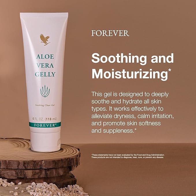 Forever Living - Aloe Vera Gelly - Pure Aloe Gel for Soothing and Moisturizing Skin, Non-Staining and Fast-Absorbing, Vegan and Gluten-Free, 4 fl oz