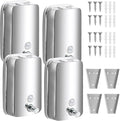 4 Pack 1000ml Commercial Soap Dispenser Wall Mount, Stainless Steel Hand Soap Dispenser for Bathrooms, Refillable Hand Sanitizer Dispenser for Home, Hotels, Restaurants, Hospitals (Silver)