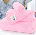 VOOVA & MOVAS Pink Towels for Bathroom - 100% Cotton | Quick Dry | Thick | Lightweight, 3PCS Towel Set, 1 Large Bath 30"x56", 1 Hand 18"x28", 1 Washcloth 13"x13", Bathroom Essentials