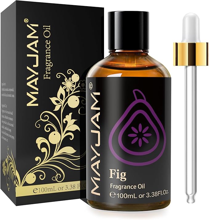 MAYJAM 100ML/3.38FL.OZ Fig Fragrance Oils with Glass Dropper, Essential Oils for Diffusers for Home, Long Lasting Scented Oils for Diffusers Soap Candle Making