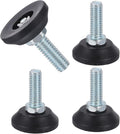 uxcell 5/16"-18 Thread Furniture Feet Levelers, 4Pcs 22mm l Adjustable Furniture Feet Screw in Threaded Leveling Leg Screw on Chair Foot Glides Leveling for Table Chair Cabinet Black