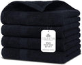 100% Cotton Hand Towel Set of 4, (16 x 28 inches) Sustainable, Soft, Highly Absorbent, Quick Drying, Combed Cotton Hand Towels Pack of 4 Ideal for Hotels, Spa, Bathroom, Dorm, Black