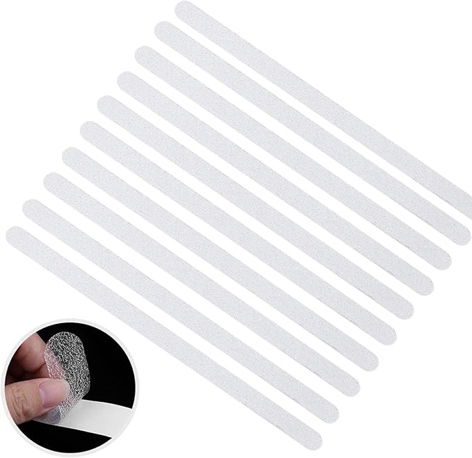 Non Slip Bath Stickers 18pcs, Safety Shower Treads Strips, Bathtub Anti-Slip Stickers, Anti Skid Tape for Shower,Tub, Steps 15Inch by 0.8Inch,Clear