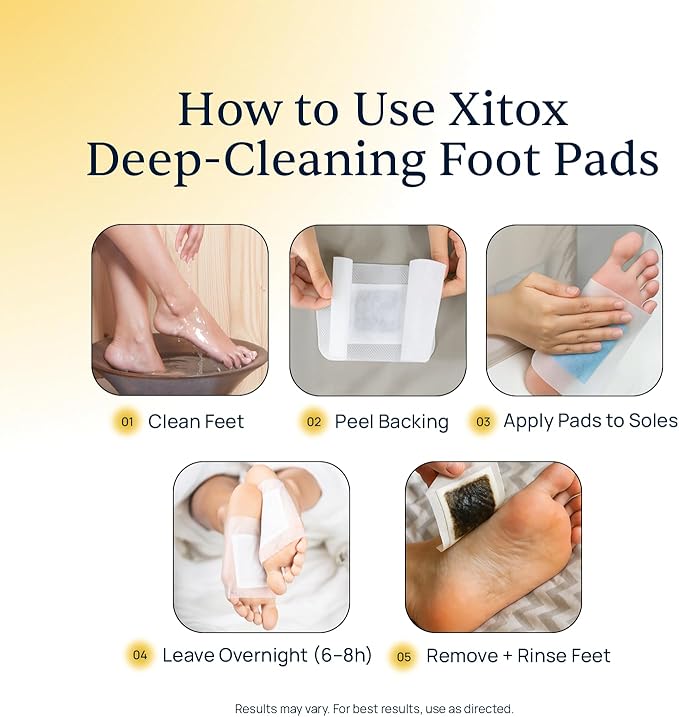Simple Promise - Xitox Deep Cleansing Foot Pads - Supports Restful Sleep & Helps Remove Tension - Natural Herbal Ingredients for Feet - Comfortable Adhesive & Easy Peel - 30 Foot Patches - Mint Aroma