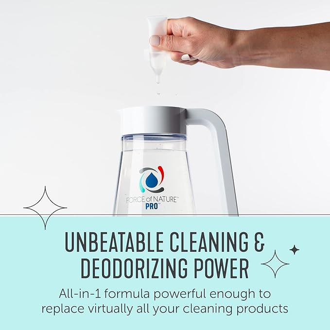 Force of Nature Multi-Purpose Cleaner, Disinfectant & Deodorizer | Kills 99.9% of Germs (Pro Kit (Commercial Use) & 10 Capsules (10mL each))