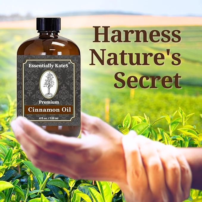 Premium Cinnamon Oil 4 Fl Oz with Huge Dropper and Sprayer - 100% Pure, Natural & Therapeutic - Cleaning, DIY Soap, Diffuser, Aromatherapy, Garden and Kitchen - Indoor and Outdoor