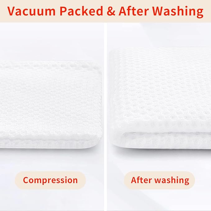 Homaxy 100% Cotton Waffle Weave Kitchen Dish Towels, Ultra Soft Absorbent Quick Drying Cleaning Towel, 13 x 28 Inches, 18-Pack, White