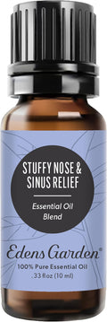 Edens Garden Stuffy Nose & Sinus Relief Essential Oil Blend- 100% Pure Premium Grade, Undiluted, Natural, Therapeutic, Aromatherapy, The Best for Diffusing, Skin, Face, Humidifiers 10 ml (.33 fl oz)