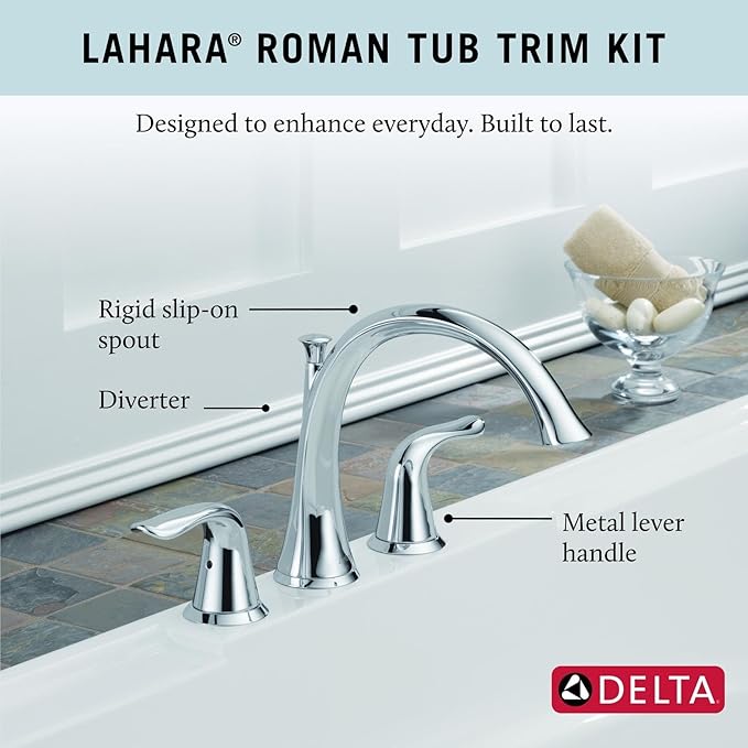 Delta Faucet Lahara 2-Handle Widespread Roman Tub Faucet - Chrome - T2738 4.00 x 9.00 x 20.00 inches