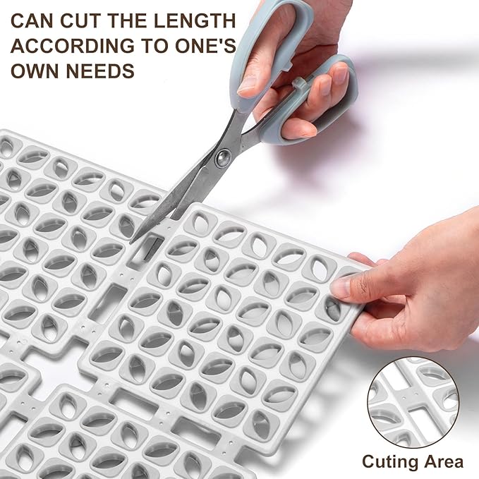 Shower Mat Non Slip，24"X24" Bathtub Mat Non Slip Square Shower Mats for Inside Shower with Drain Holes Suction Cups, Quick Drain, TPE Shower Floor Mat for Elderly & Kids (Light Gray)