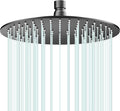 All Metal Rain Shower Head - Heavy Duty Stainless Steel, Easy Install, High Water Flow, Ultra-Thin Modern Design for Bathroom (D-Matte Black, 10)（BNW0088）