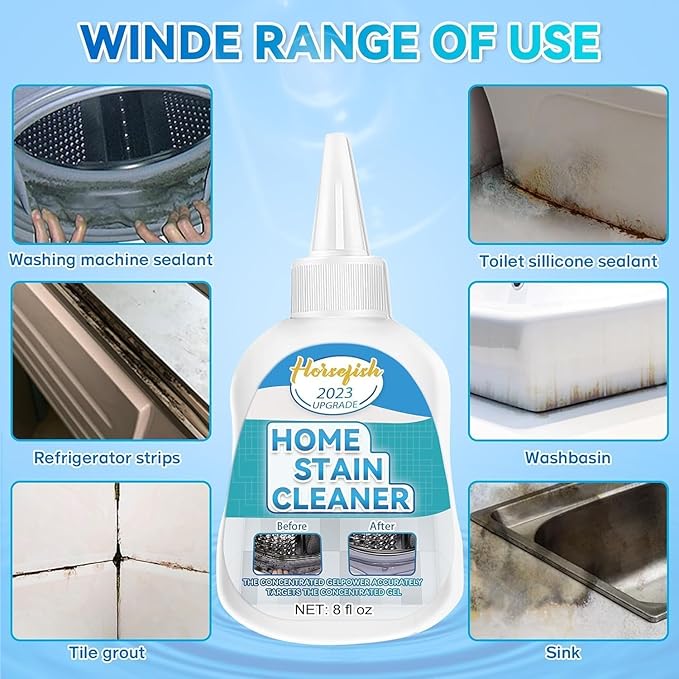 Home Remover Gel, 2 Pack Washing Machine Cleaner for Washing Machine, Refrigerator Strips, Grout Cleaner for Tiles Grout Sealant Bathroom Cleaning Kitchen Sinks, Front Load Washer Cleaning Solution