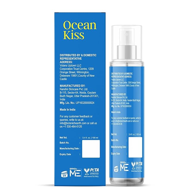 Botanic Hearth Ocean Kiss Hair Perfume & Body Perfume Mist with Hyaluronic Acid – Alcohol-Free Refreshing Fragrance Spray, Long Lasting Hydrating Mist for Women & Men, 3.4 fl oz