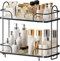 2 Tier Corner Bathroom Counter Organizer, Cosmetic Skincare Organizer, Bathroom Countertop Perfume Tray Vanity Organizer, Kitchen Spice Corner Storage Shelf