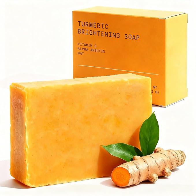 Glo Melanin Organic Turmeric Soap for Dark Spots, Soap for Face, All Natural Face Wash