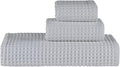 sea me at home Waffle Bath Sheet Set, 100% Turkish Cotton, Includes 1 Bath Sheet, 1 Hand Towel, 2 Face Towels
