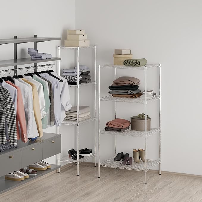 24" Deep x 30" Wide x 64" Height Wire Shelving Kit | 4-Tier | NSF Commercial Storage Rack Unit