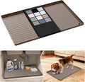 URMONA Waterproof Silicone Under Sink Mat 22'' x 14'' Shelf Liner for Kitchen and Bathroom, Cabinet and Counter Protector, Storage and Organizers, Litter Mat, Pet Cat Puppy Essentials(Beige)