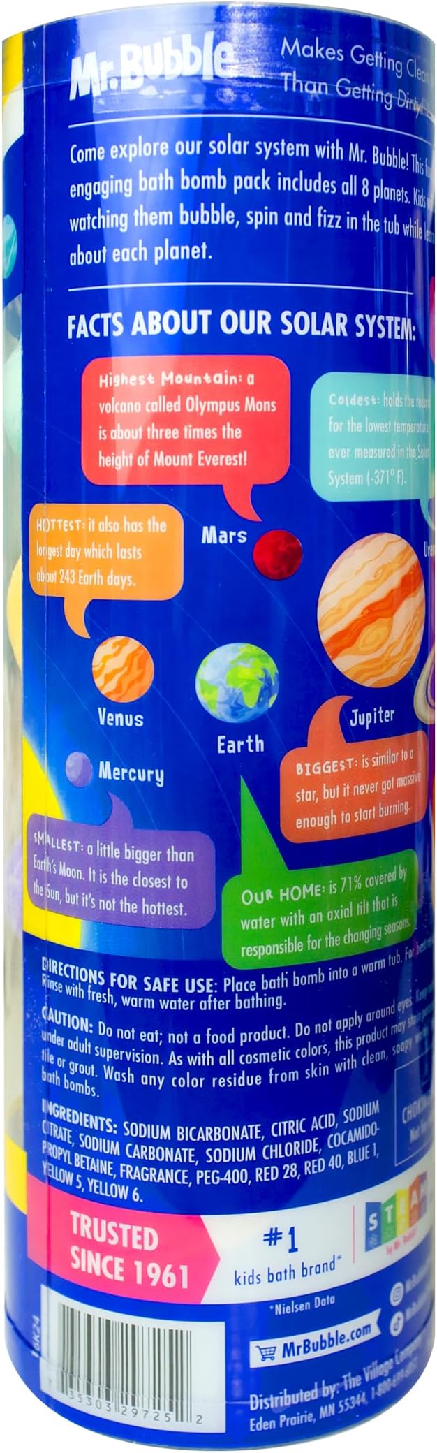 Mr. Bubble Galaxy Bath Bombs, Signature Bubble Gum Scent, Set of 8 Different Bath Bomb Planets