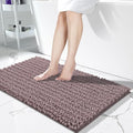 Yimobra Long Bathroom Rugs Non Slip Washable 44x24 Inch - Ultra Soft Absorbent Chenille Bath Mat, Quick Dry Shaggy Floor Carpet for Tub Shower, Mauve Home Decor Accessories