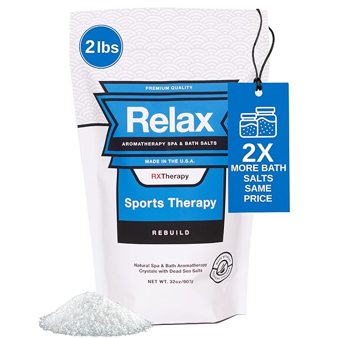 Relax Spa & Bath, Epsom & Dead Sea Salts, Aromatherapy Bath Salts for Hot Tub, Bath, or Spa, Infused with Magnesium, Sports Therapy