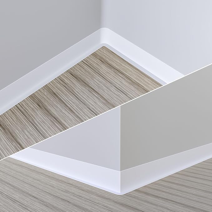 Duzzy Flexible Baseboard Molding Trim, 5 Inch(W) x 40 Feet(L) Peel and Stick Rubber Wall Trim Molding, Self-Adhesive Vinyl Wall Base Cove Base