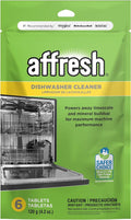 Affresh Dishwasher Cleaner, Helps Power Away Odor Causing Bacteria, Limescale, Mineral Deposits & Grime Inside Pump, Tub & Hoses, 6 Tablets, 6 Month Supply