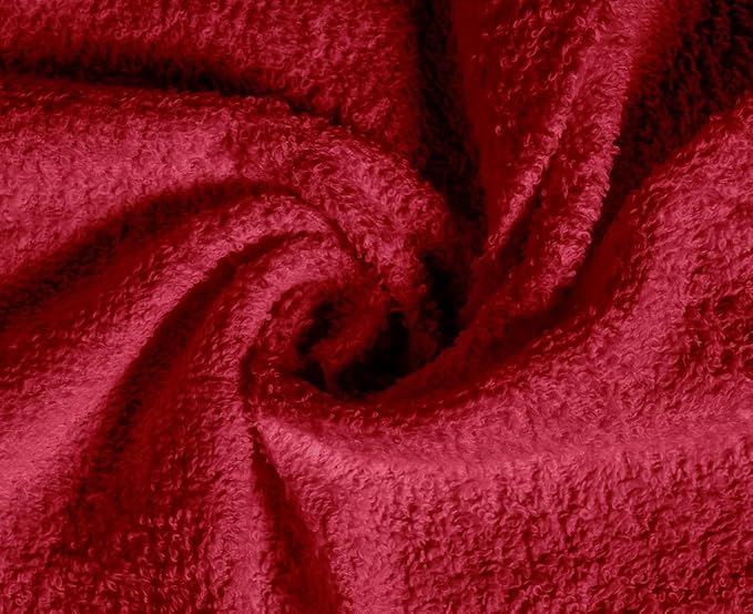 Softolle 100% Cotton Washcloths 60 Pack (12x12 Inches) Soft, Highly Absorbent Washcloth, Face Towels, Wash Cloths for Face, Ring Spun, Bulk Pack (Burgundy)